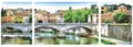 The bridge over the Tiber in Rome. Puzzle panorama.